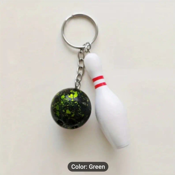 NWT (3) individual bowling ball & pin keychain. - Picture 2 of 3